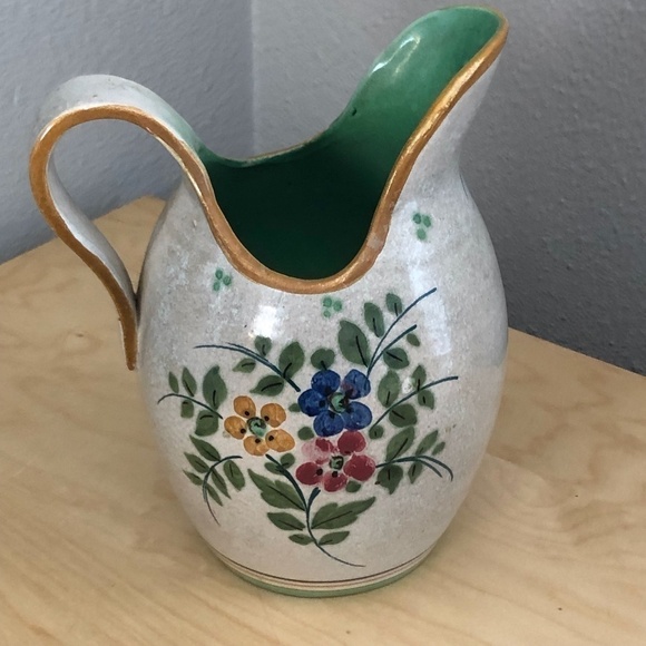 Vintage Gouda Hand Crafted Stoneware Pitcher - Holland - Signed - Picture 1 of 11